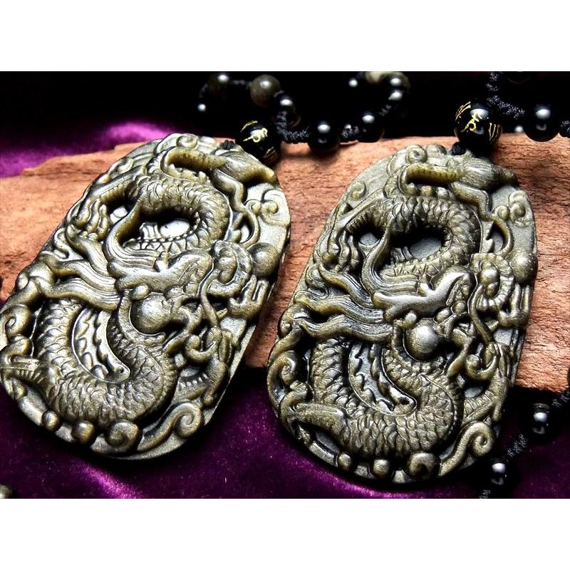 オプシディアンのロングネックレスハンドメイド アクセサリー パーツ 3