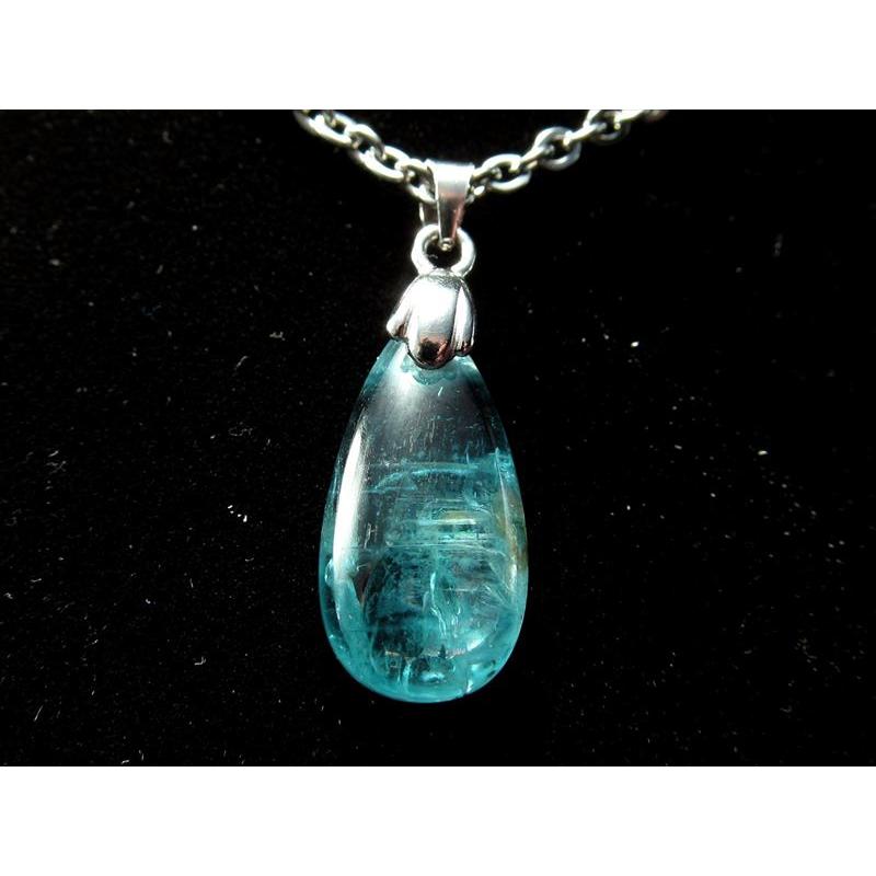 極上の透明度 カイヤナイト 藍晶石 ドロップ型 ペンダントトップ 石