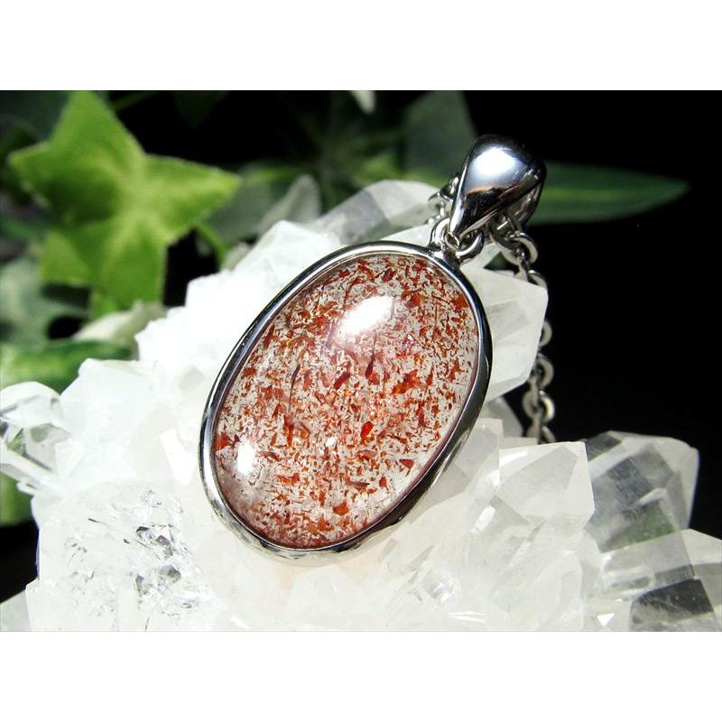 S級 ストロベリークォーツ ファイアークォーツ ペンダントトップ 縦