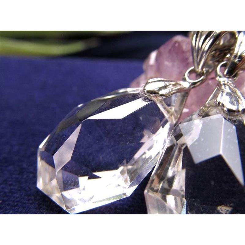 水晶 ネックレス キラキラカットペンダントトップ 石サイズ縦約20mm