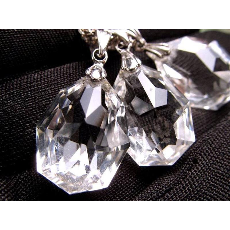 水晶 ネックレス キラキラカットペンダントトップ 石サイズ縦約20mm