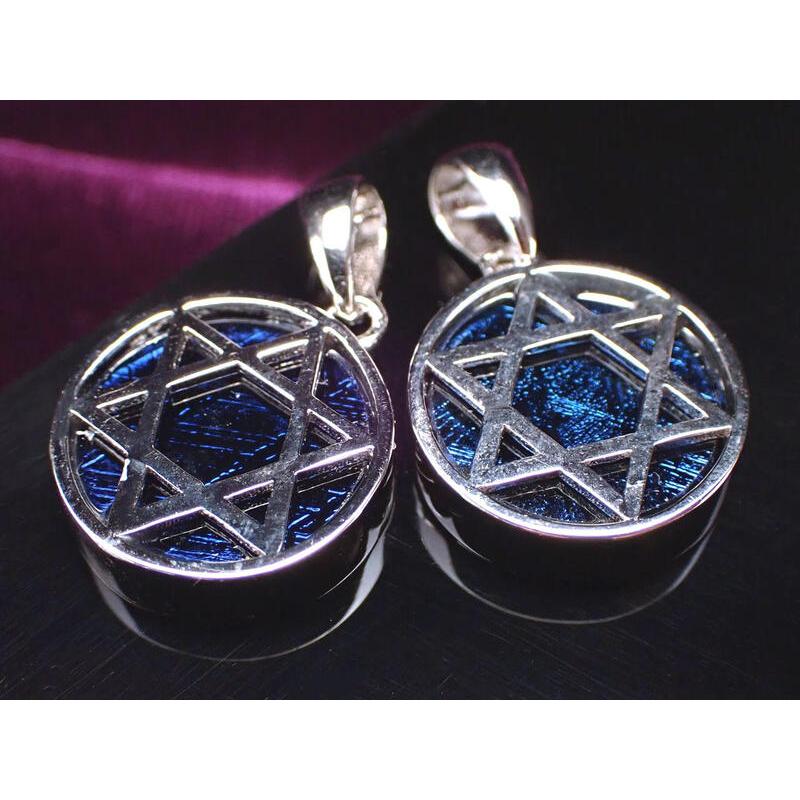 ナミビア産】ギベオン隕石メタリックブルーカラー×生命の種子