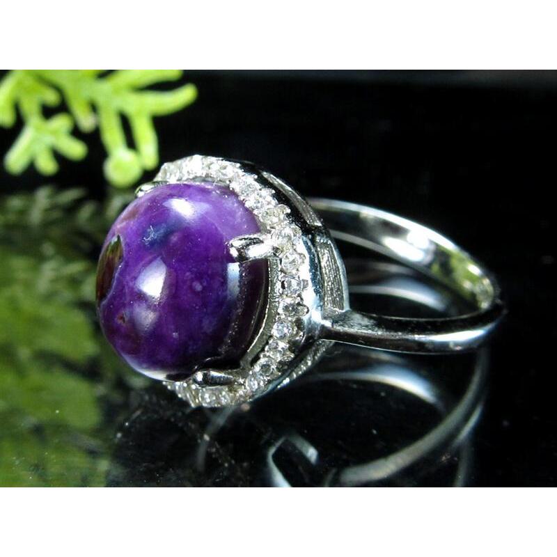 4A スギライト リング 約9.5号 石サイズ 10mm×8mm 指輪 SILVER925 世界  