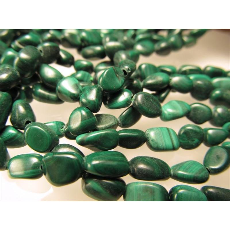 マラカイト タンブル 連 粒サイズ約4.5-6mm 一連 約38-40cm 高品質入荷