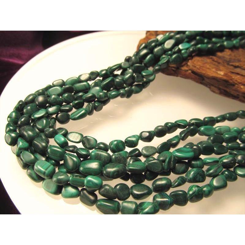 マラカイト タンブル 連 粒サイズ約4.5-6mm 一連 約38-40cm 高品質入荷