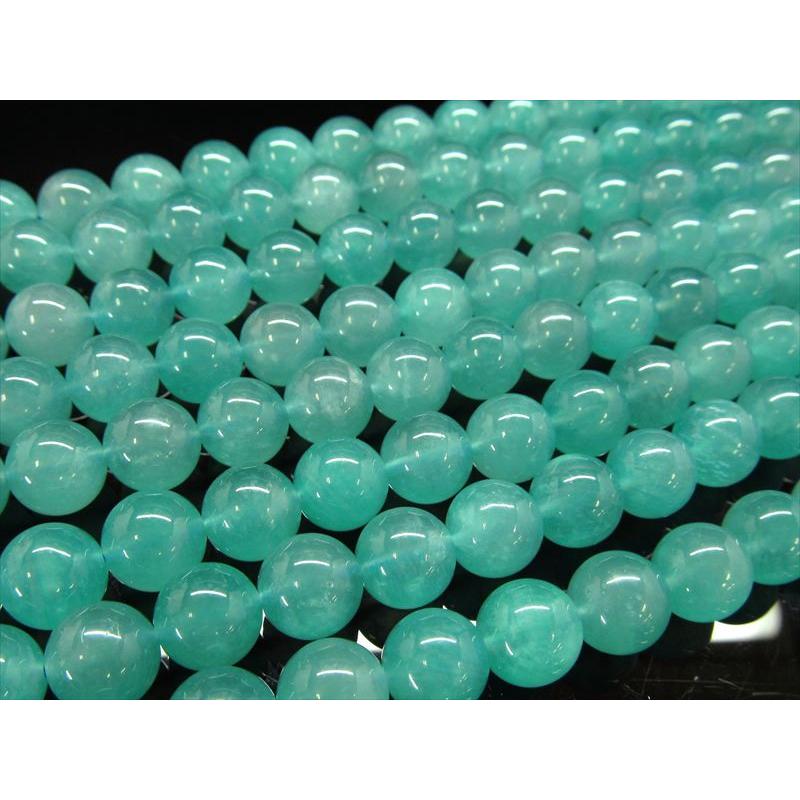 約9.5mm-10mm珠 クリア アマゾナイト 一連 約38-40cm 激安入荷 希少