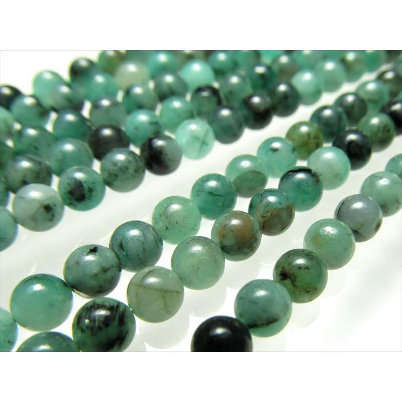 約4.5mm珠 エメラルド 一連 約39cm 高品質入荷 極上 天然石 ビーズ