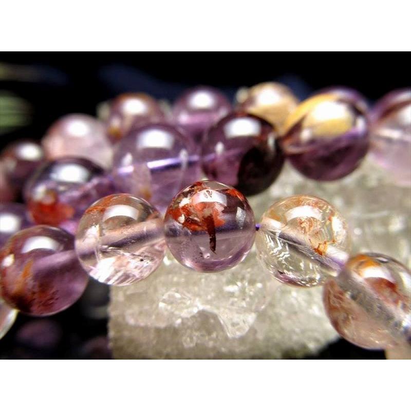 10mm珠 ガーデンアメジスト 一連 約38-40cm 庭園紫水晶 マダガスカル産