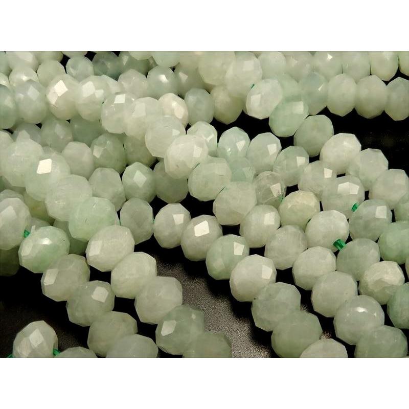 翡翠 ミャンマージェイド きらきらボタンカット 約4mm珠 一連 約38