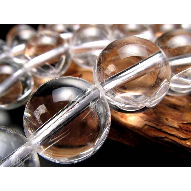 激安宣言 レア極大 AAA 約20mm珠 サシ入り 天然水晶 クリスタル 一連