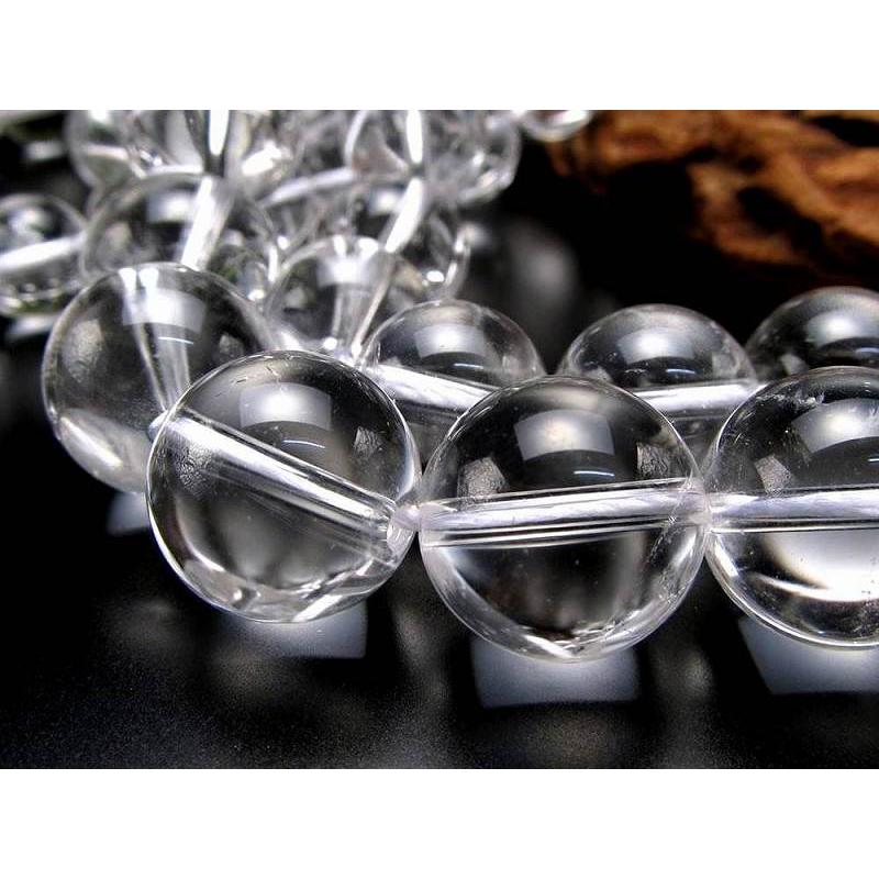 激安宣言 レア極大 AAA 約20mm珠 サシ入り 天然水晶 クリスタル 一連