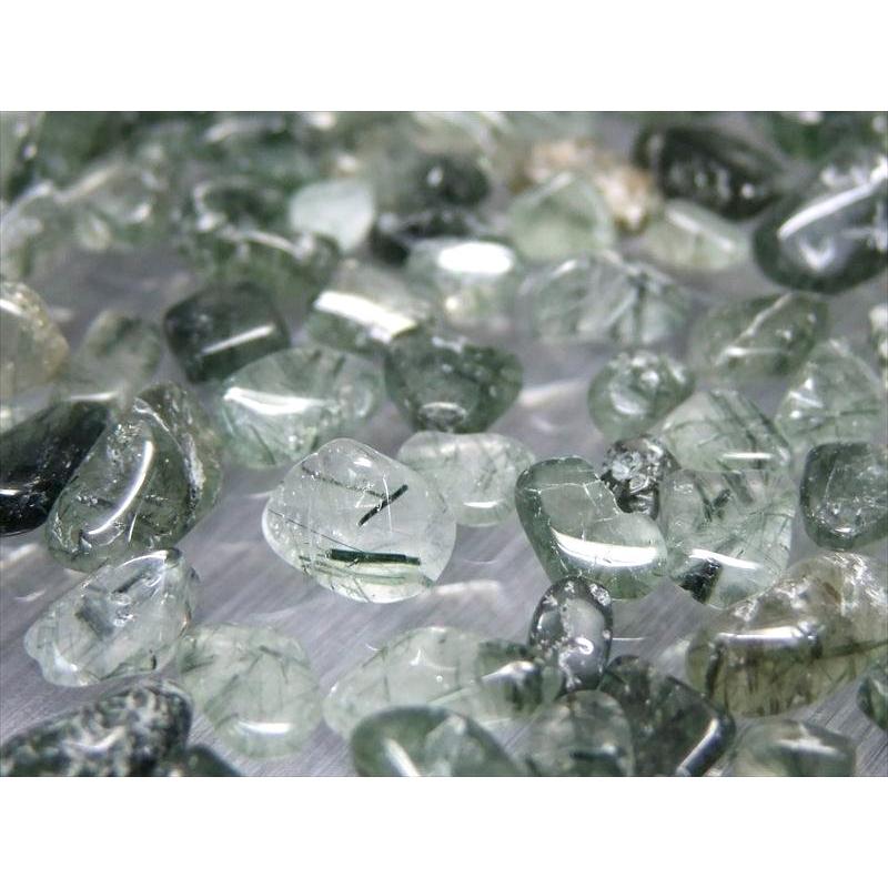 高品質モスグリーン グリーンルチルクォーツ さざれ石 200g 約4ミリ-12