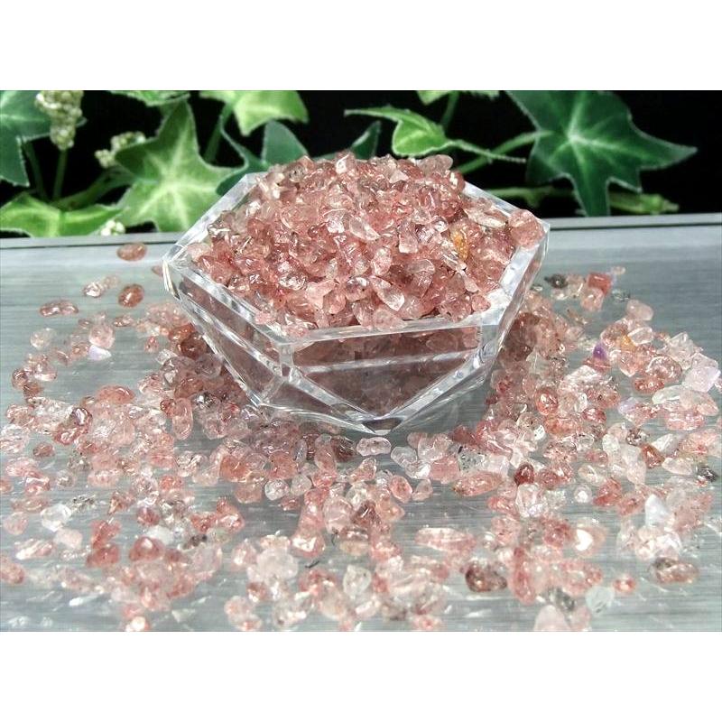 透明 小粒 ペイルピンク ピンクエピドート さざれ石 約200g 粒の