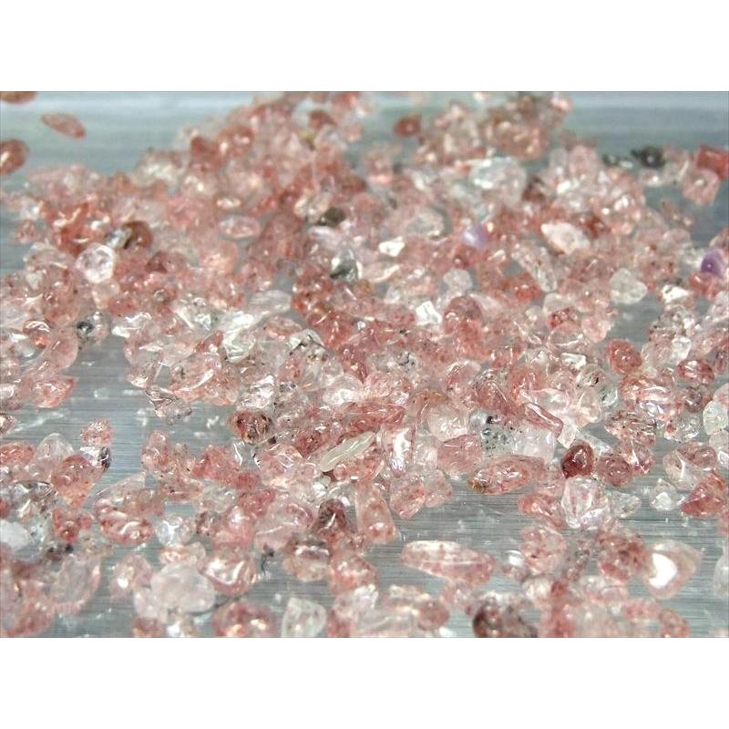 透明 小粒 ペイルピンク ピンクエピドート さざれ 約200g 粒の大きさ