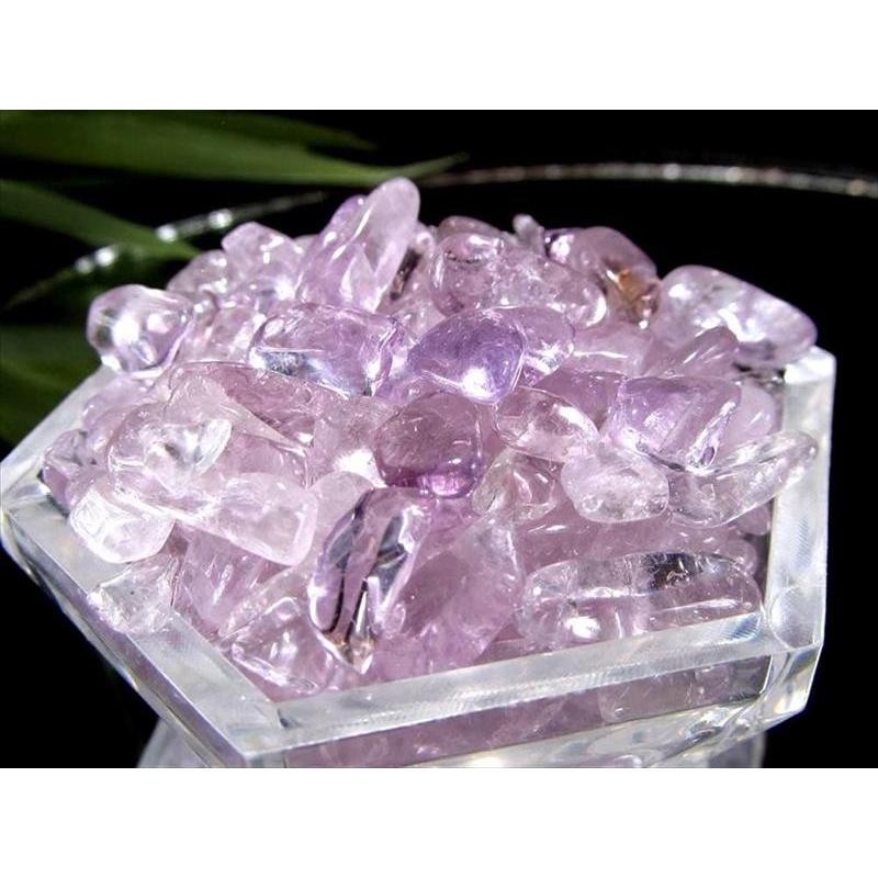 透明度抜群 小粒タイプ 透明ラベンダーアメジスト(紫水晶)さざれ石 約