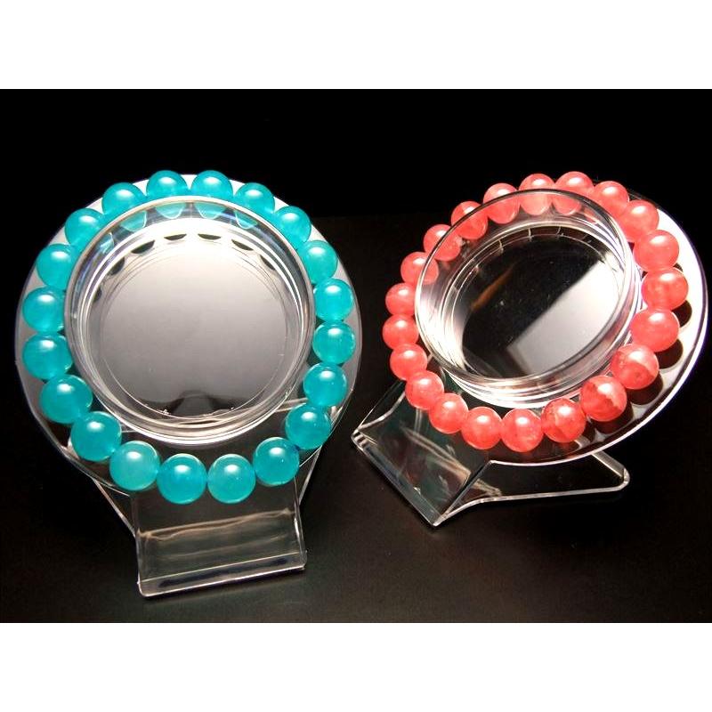 透明 ブレスレット用ディスプレイ台座 透明プラスチック製台 横約7.5×9.0cm 高さ約7.5cm inmy パワーストーン 天然石 | ブランド登録なし | 01