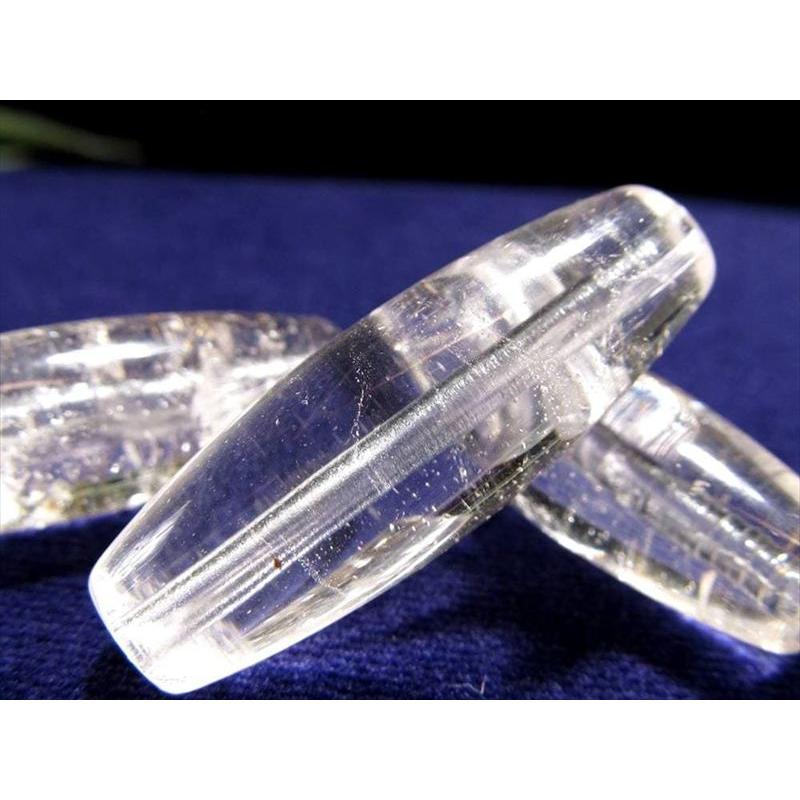 ランダムでお届け ガネーシュヒマール産 水晶 天珠型ビーズ石 長さ約30