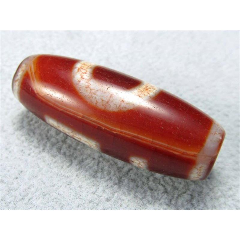 一眼 卍（まんじ）紅朱砂龍紋天珠 約39mm 1個売り 一眼天珠 卍天珠 