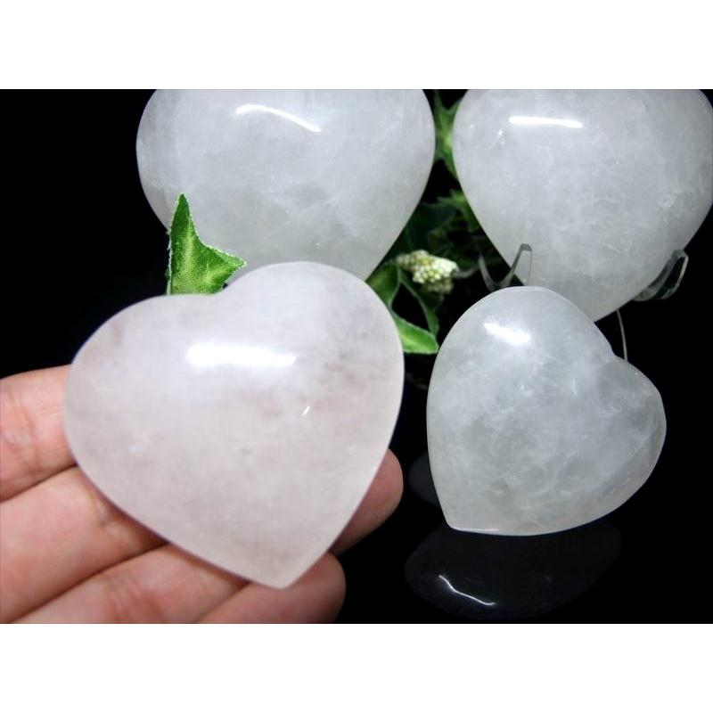 天然石ヒマラヤ水晶 クラスター ホワイトムーンストーンハート