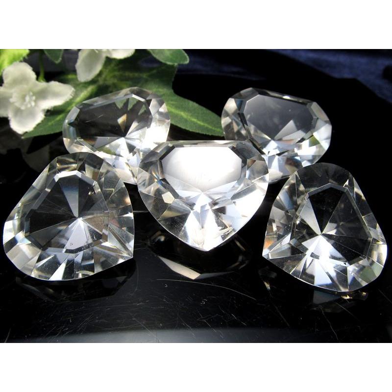 水晶 ハートカット タンブル 最大幅約25mm 1個売り 超透明 すべての