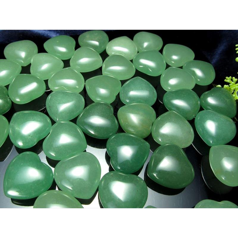 1個売り 透明 アベンチュリン ハート型タンブル 幅約20mm ぷっくり