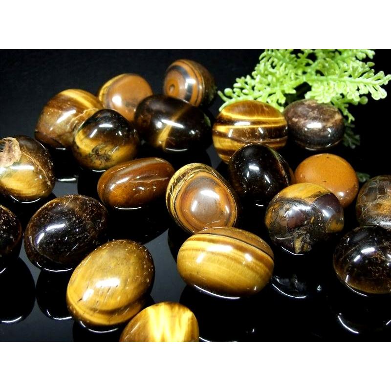 金運・仕事運の石 タイガーアイ 虎目石 タンブル 詰め合わせ 一袋100g