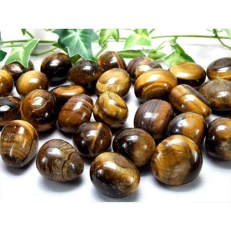 金運・仕事運の石 タイガーアイ 虎目石 タンブル 詰め合わせ 一袋100g