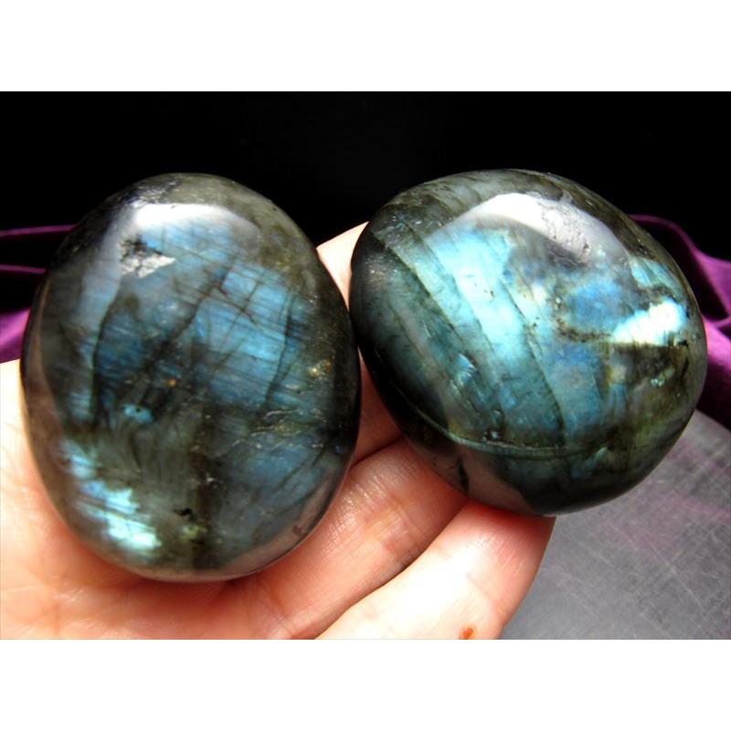 2個入り ラブラドライト タンブルセット 約200g 大人気つやつや  