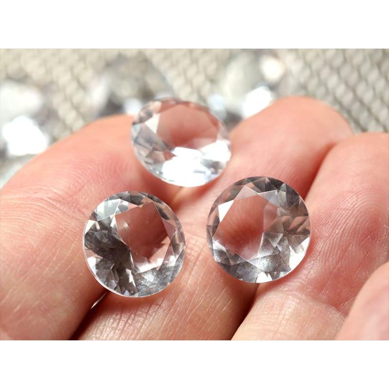 水晶 ダイアモンドカット タンブル 直径約10mm-12mm 1g前後 1個売り