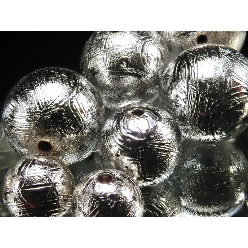 一粒売り 約10mm珠 メテオライト ギベオン ビーズ ゴールド 本物 隕石