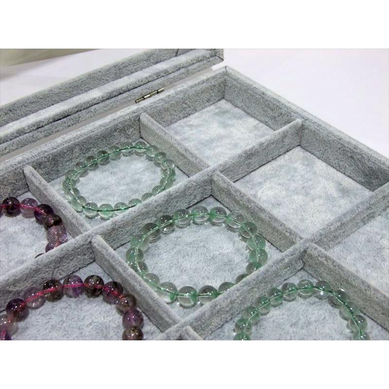 ホコリ防止の蓋付き 12枠しきり トレイ 起毛グレー 横35cm 縦24cm 濃色