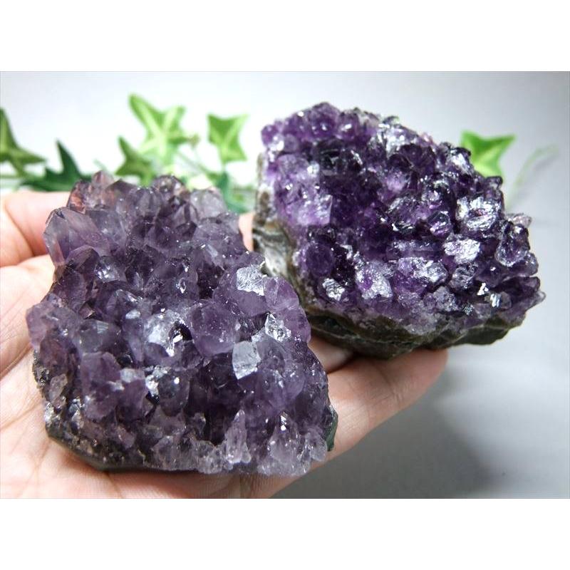 天然石 ボトリウム 5点セット 平置き アメジストクラスター+水晶さざれ 