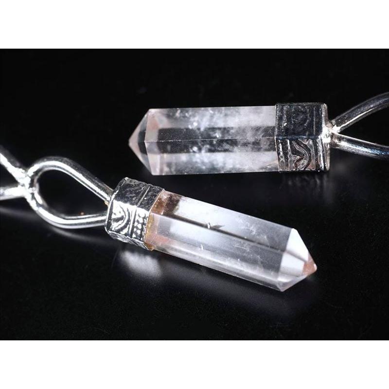ドロップ型メタル付き ヒマラヤ水晶 マジックワンド 全長約16cm-17cm 1  