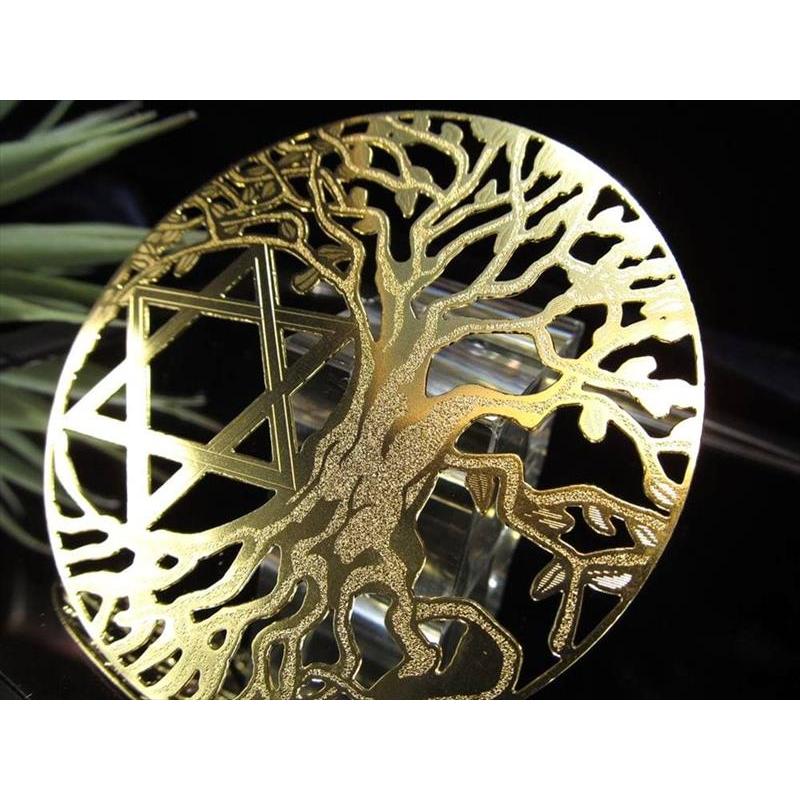 六芒星&ツリーオブライフ 直径約79mm 厚み約0.6mm 1個売り ゴールド