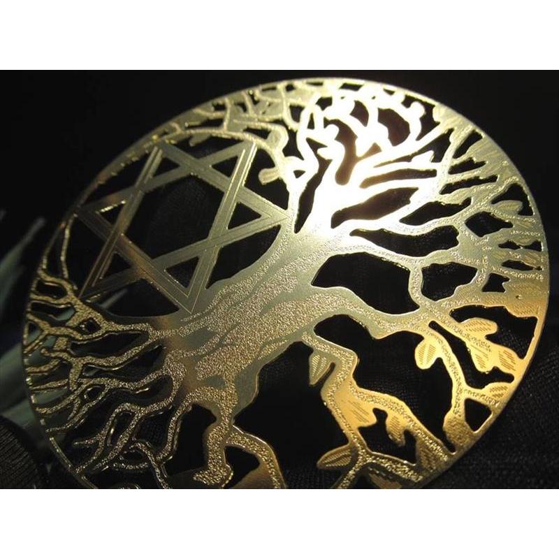 六芒星&ツリーオブライフ 直径約79mm 厚み約0.6mm 1個売り ゴールド