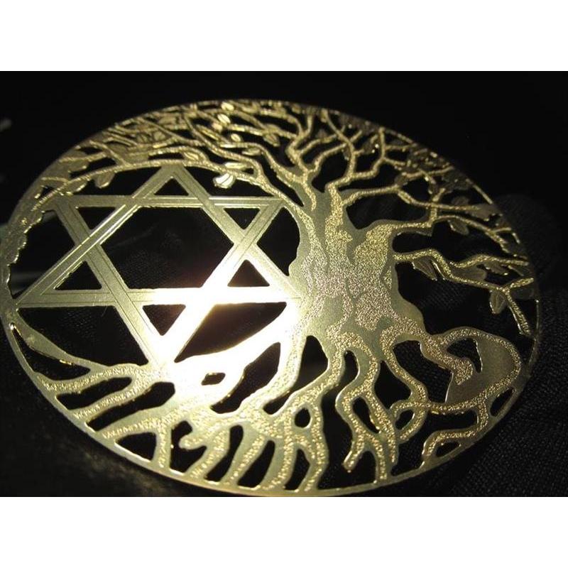 六芒星&ツリーオブライフ 直径約79mm 厚み約0.6mm 1個売り ゴールド