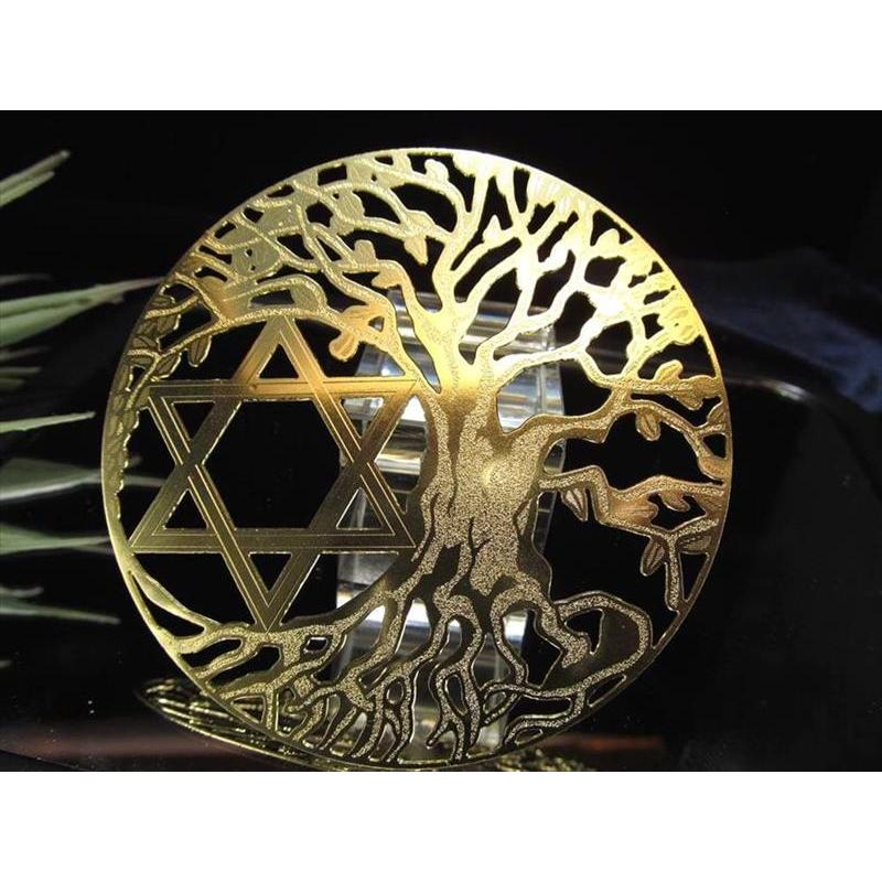 六芒星＆ツリーオブライフ 直径約79mm 厚み約0.6mm 1個売り ゴールド