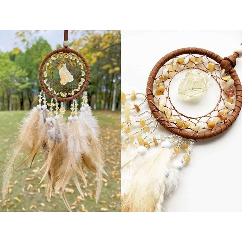 選べる6種のサンキャッチャー 天然石のフェザードリームキャッチャー