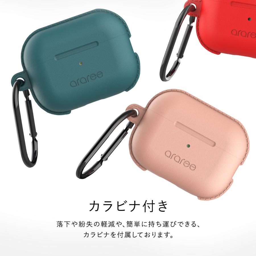 AirPods Pro2 ケース カバー シリコン レザー 模様 加工 カラビナ 付 薄型 カバー AirPodsPro2 エアーポッズプロ2 第二世代 MQD83J/A MTJV3J/A araree POPS | araree | 04