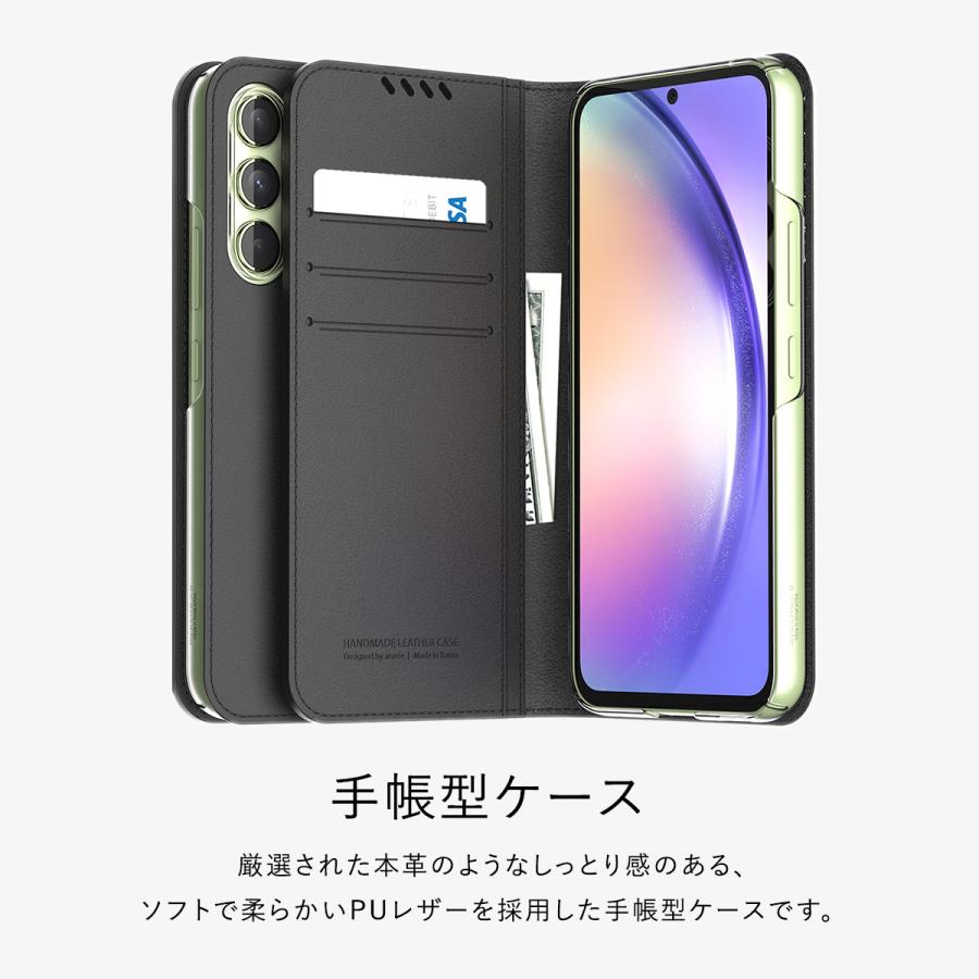 Galaxy A54 5G 手帳型 ケース 革 製 薄型 スマホケース カード 収納 ( 3枚 ) Samsung GalaxyA54 ギャラクシーA54 SC-53D / SCG21 対応 araree Mustang Diary | araree | 01