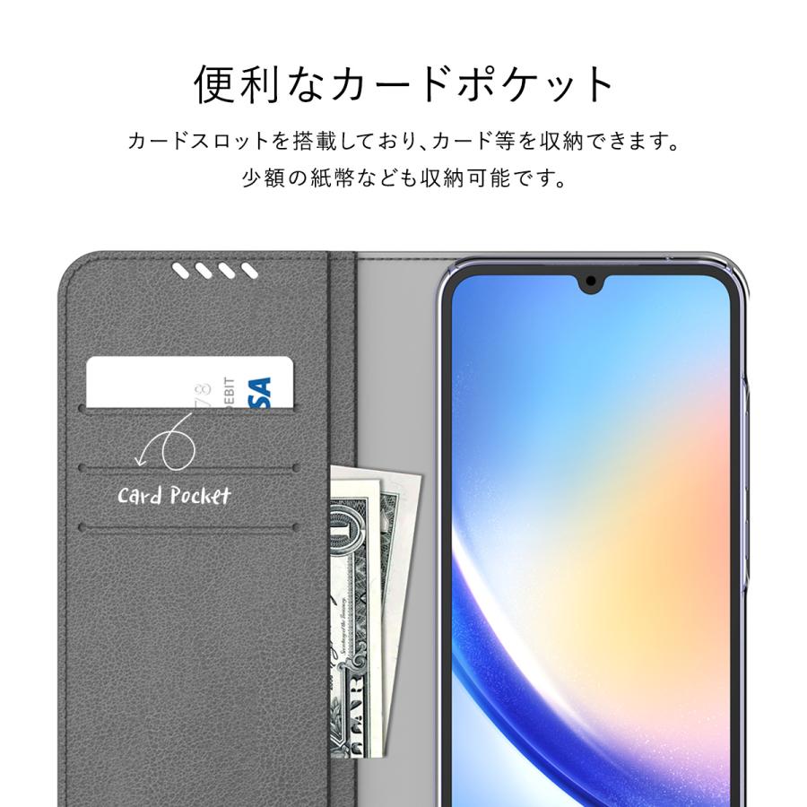 Galaxy A54 5G 手帳型 ケース 革 製 薄型 スマホケース カード 収納 ( 3枚 ) Samsung GalaxyA54 ギャラクシーA54 SC-53D / SCG21 対応 araree Mustang Diary | araree | 02