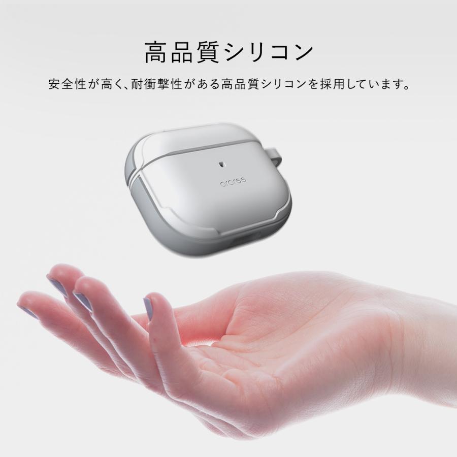 AirPods 3 ケース シリコン ポリカーボネート 耐衝撃 カバー 落下防止 カラビナ 付 ケースカバー Apple AirPods3 エアポッツ エアーポッズ 3世代 araree Duple | araree | 03