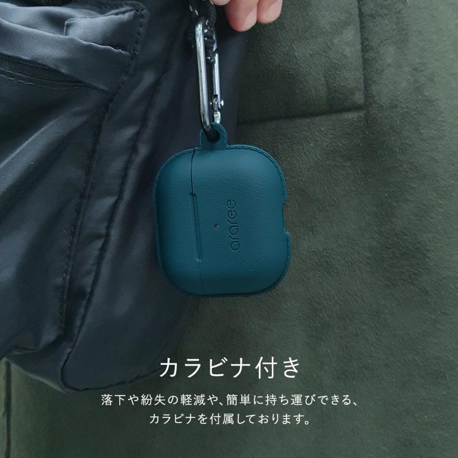 AirPods 3 ケース シリコン レザー 模様 加工 カラビナ 付 薄型 カバー シンプル シリコンケース  AirPods 3世代 AirPods3 エアポッズ 第3世代 araree POPS | araree | 04