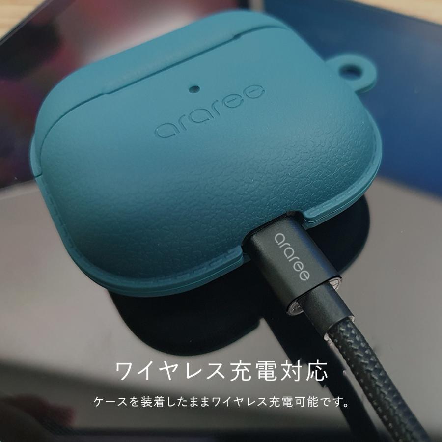 AirPods 3 ケース シリコン レザー 模様 加工 カラビナ 付 薄型 カバー シンプル シリコンケース  AirPods 3世代 AirPods3 エアポッズ 第3世代 araree POPS | araree | 05