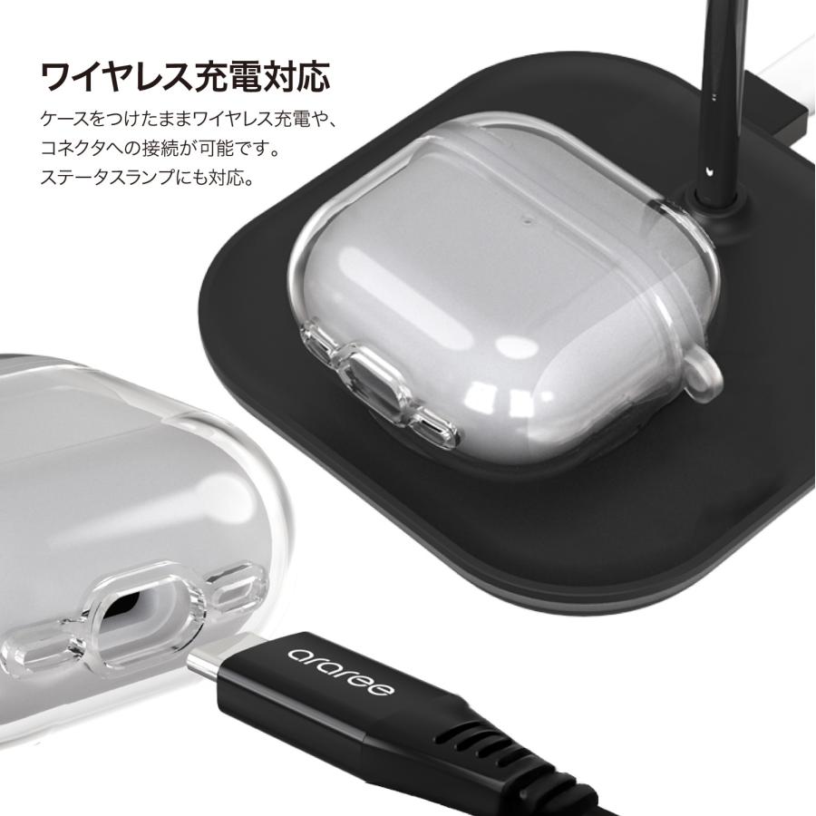 AirPods 4 ケース 耐衝撃 落下防止 カラビナ 付 カバー ワイヤレス充電