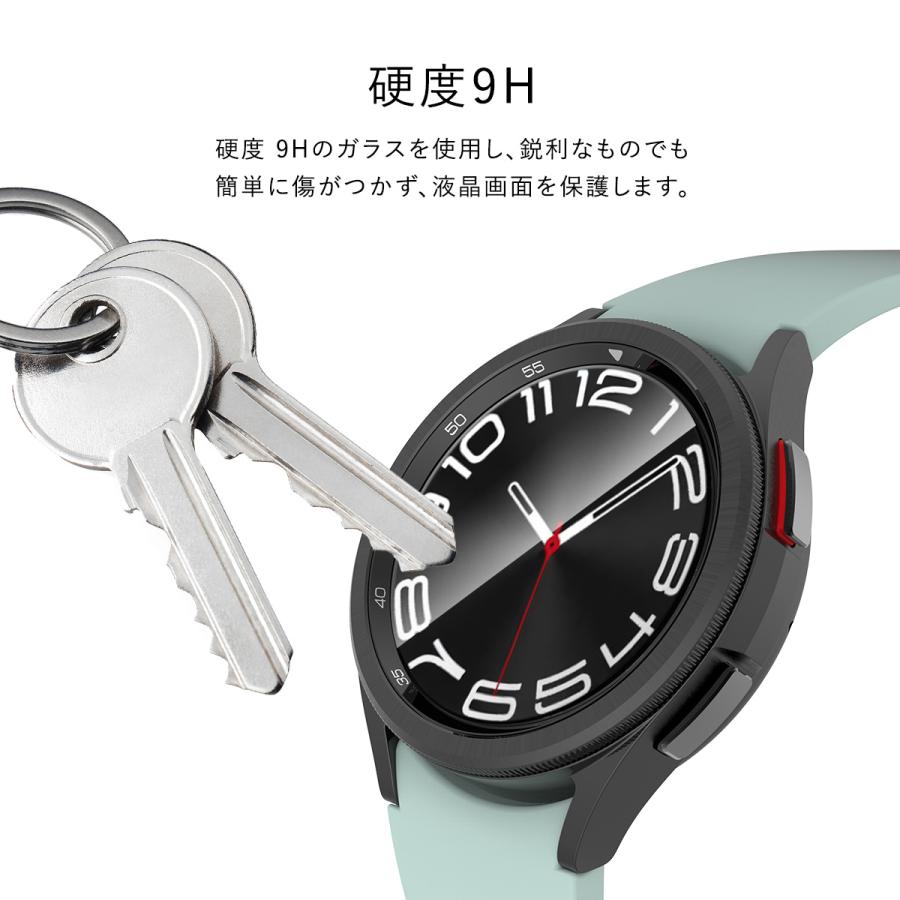 Galaxy Watch 6 Classic フィルム 2枚入 9H 強化 ガラス クリア 保護 