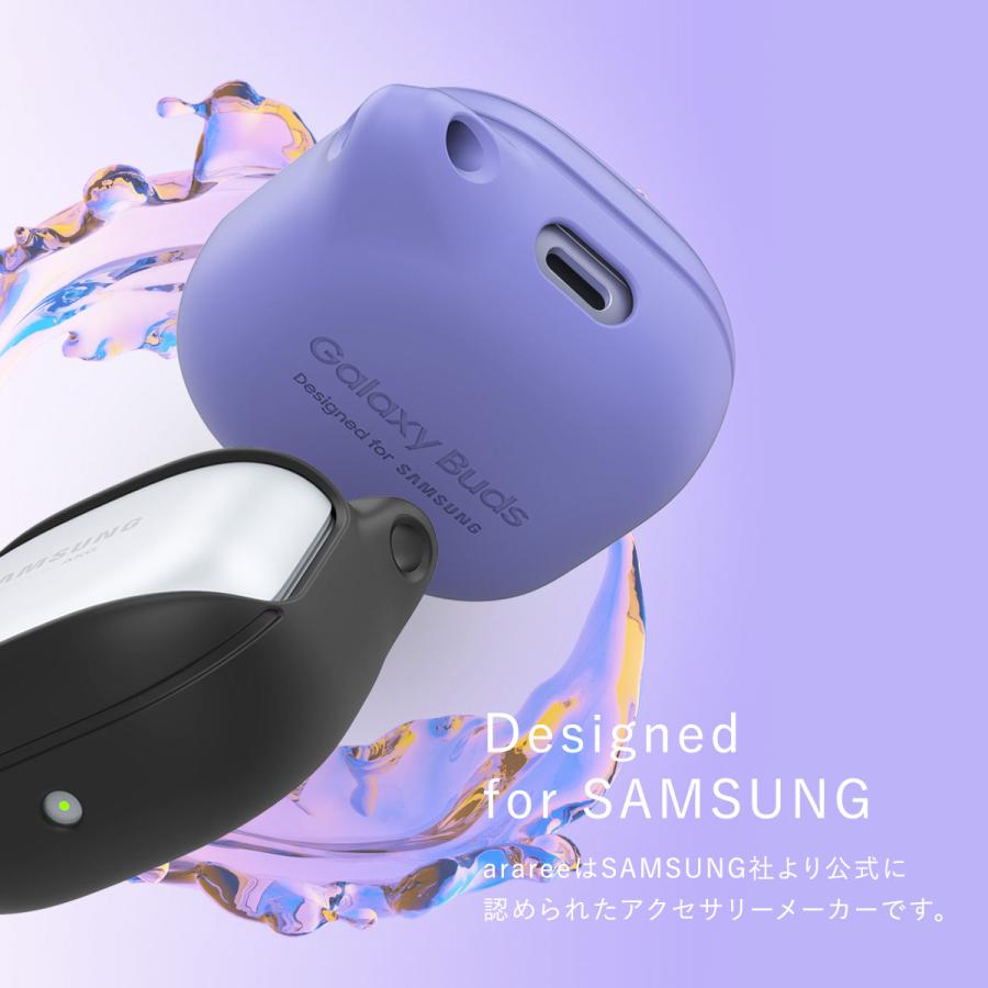 Galaxy Buds FE / Live / Pro / Buds2 / Buds2 Pro ケース スリム シリコン ソフト カバー ストラップホール 付き ケースカバー araree Bean｜comwap｜06