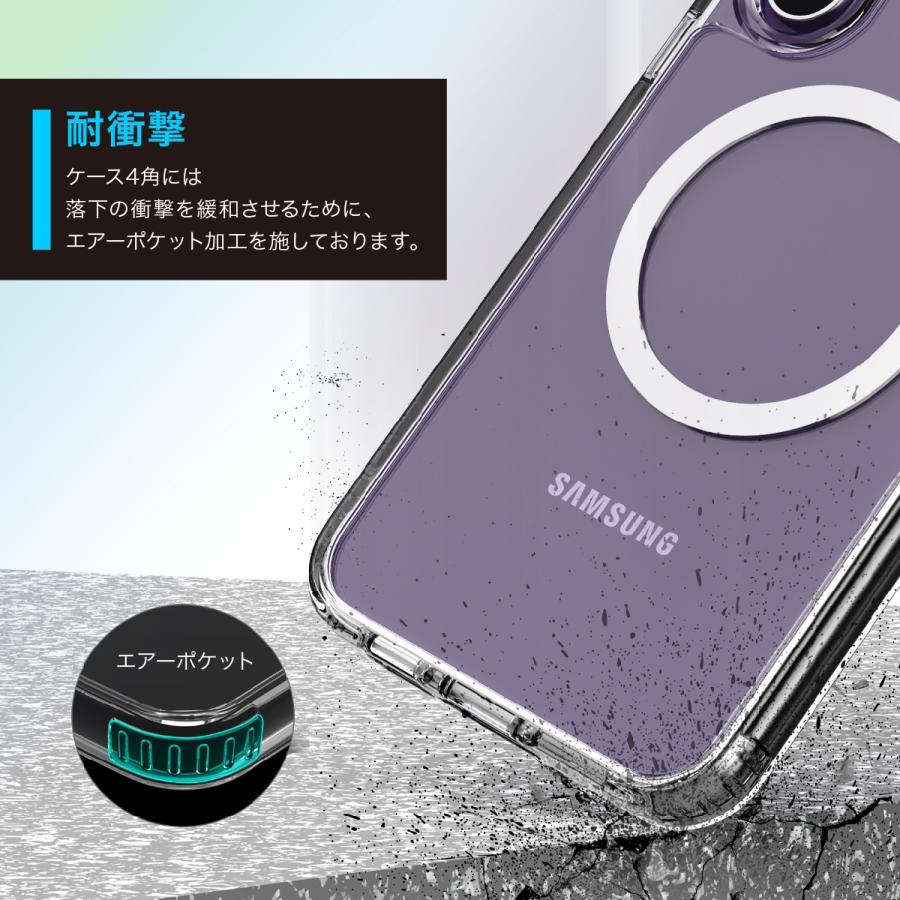 araree Galaxy S22 ケース マグネット リング 付 耐衝撃 クリア