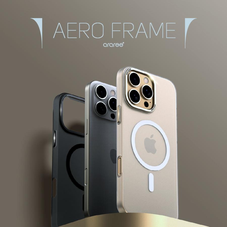 araree iPhone 16 Pro Max ケース Magsafe 薄型 軽量 フロスト クリア