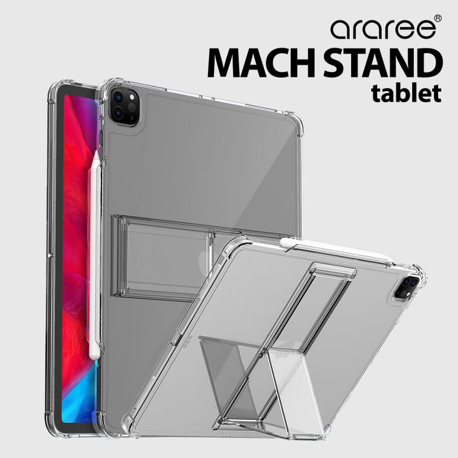 araree iPad Pro 12.9 2020 ケース スタンド 付 透明 Apple Pencil 第2